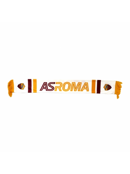 Sciarpa in poli rigatino con frangia alta AS ROMA